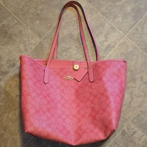 Coach Pink Monogram Tote